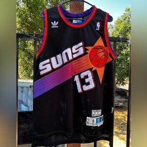 Adidas Black and Orange Basketball Jersey S